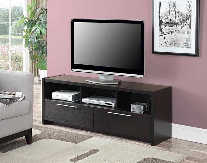 Convenience Concepts Newport Marbella 60 inch TV Stand with Cabinets and Shelves Home_Furniture_and_Decor, unspecified, Espresso