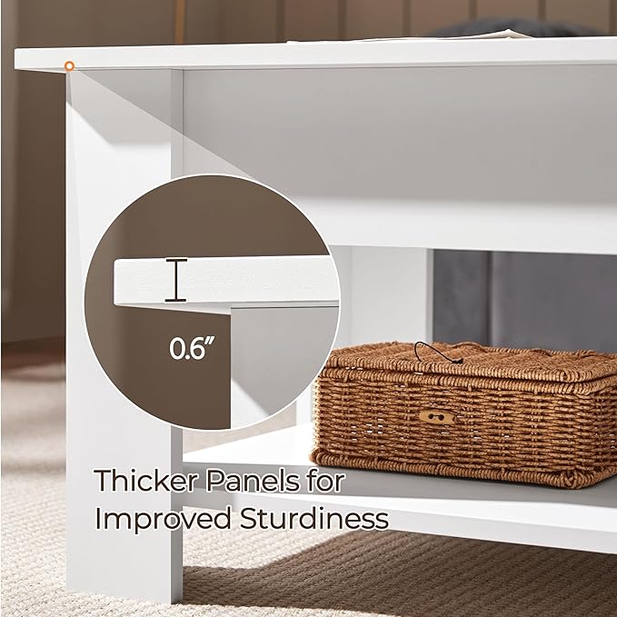 Yaheetech Lift Top Coffee Table w/Hidden Storage Compartment and Storage Shelf - Lift Tabletop for Living Room Reception Room, White
