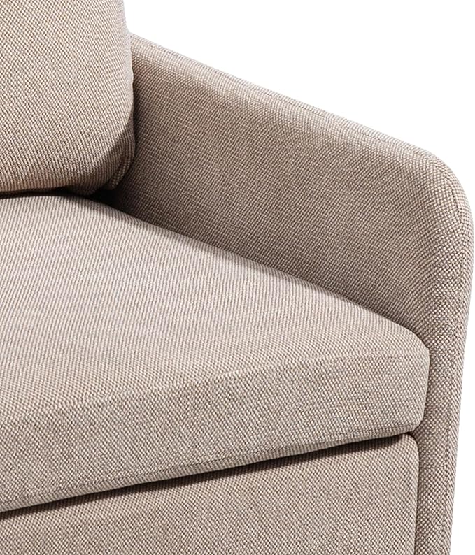 Ball & Cast Accent Chair with Metal Black Legs,Comfy Chenille Club Fabric Armchair,Single Sofa Chair for Living Room Bedroom,Dining Accent for Bedroom,Office,Coffee