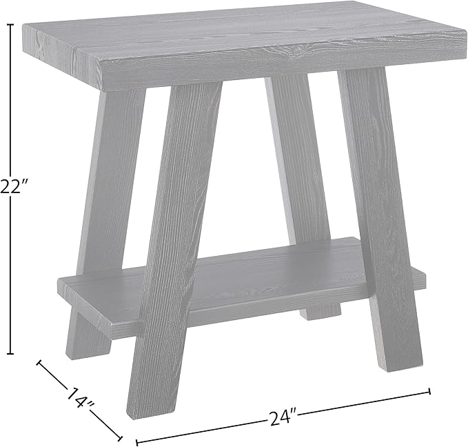 Roundhill Furniture Athens Contemporary Wood Shelf Side Table, Black