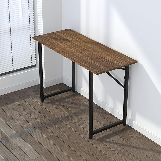 Folding Computer Desk 47 inch Writing Gaming Computer Camping Table, No Assembly Required Home Office Desk, Espresso