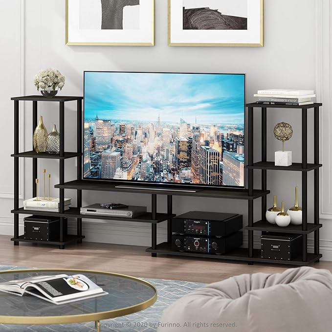 FURINNO Turn-N-Tube Grand Entertainment Center, Espresso/Black
