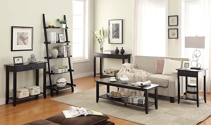Convenience Concepts American Heritage 1 Drawer Console Table with Shelf, Black