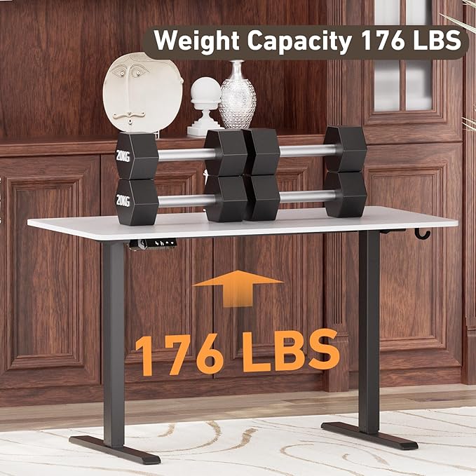 Ywin Electric Height Adjustable Standing Desk with Wheels, 63 x 24 inches Ergonomic Stand Up Desk for Home Office