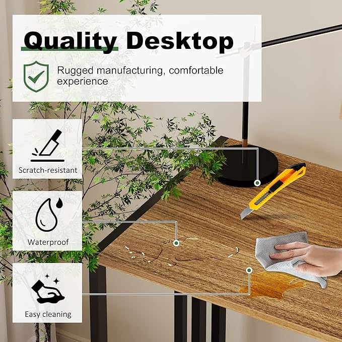 Narrow Folding Computer Desk 35 inch, Writing Gaming Computer Camping Desk, Espresso