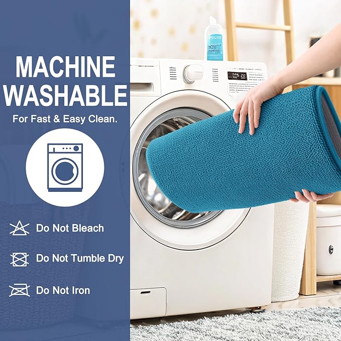 OLANLY Thick Memory Foam Bath Mat Rug 30x20, Extra Soft Absorbent Bathroom Rug, Quick Dry Bath Mat, Non-Slip, Machine Washable Carpet for Bathroom, Tub and Shower, Home Decor Accessories, Peacock Blue