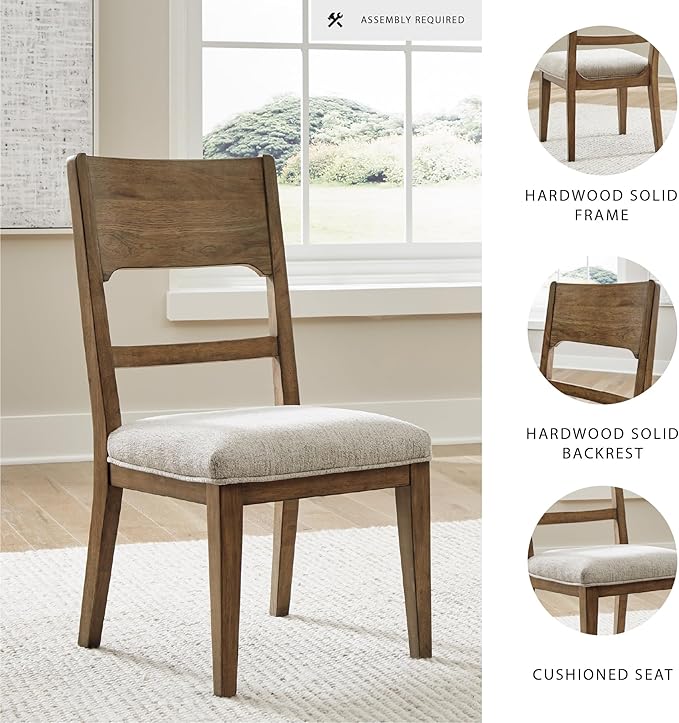 Signature Design by Ashley Cabalynn Traditional Dining Chair Set, 2 Count, Brown & Tan