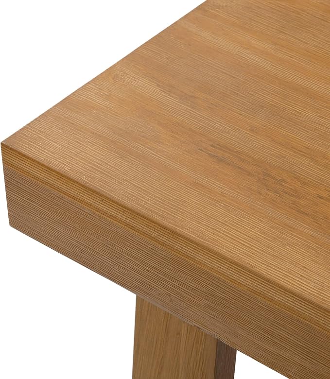 Plank+Beam Classic Rectangular Side Table, 25", Slim Side Table for Living Room, Narrow Nightstand for Small Spaces, Wood End Table for Bedroom, Pecan Wirebrush