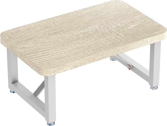 One Step Stool, Wooden Foot Stool for Adults, Heavy Duty Small Stepping Stool for High Bed, Kitchen Counter, Natural