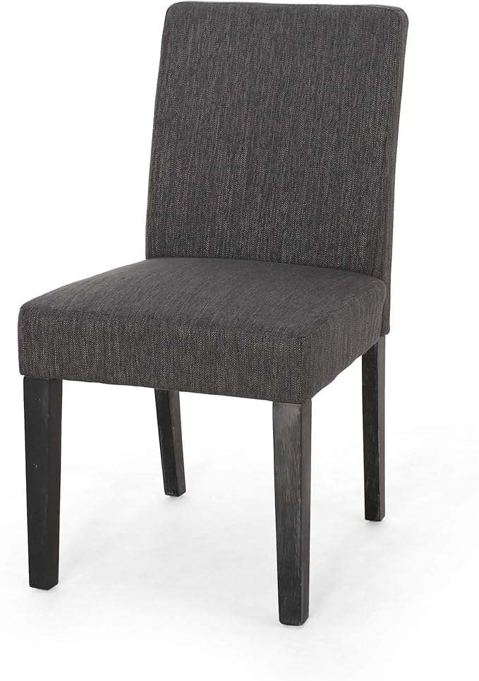 Christopher Knight Home Kuna Contemporary Upholstered Dining Chair (Set of 2), Charcoal + Gray