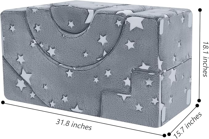 MeMoreCool Foam Climbing Toddler Couch, Modular Kids Sofa with Slide & Stair, Convertible Baby Couch for Playroom, Sectional Furniture for Crawling, Climbing, and Kids’ Play