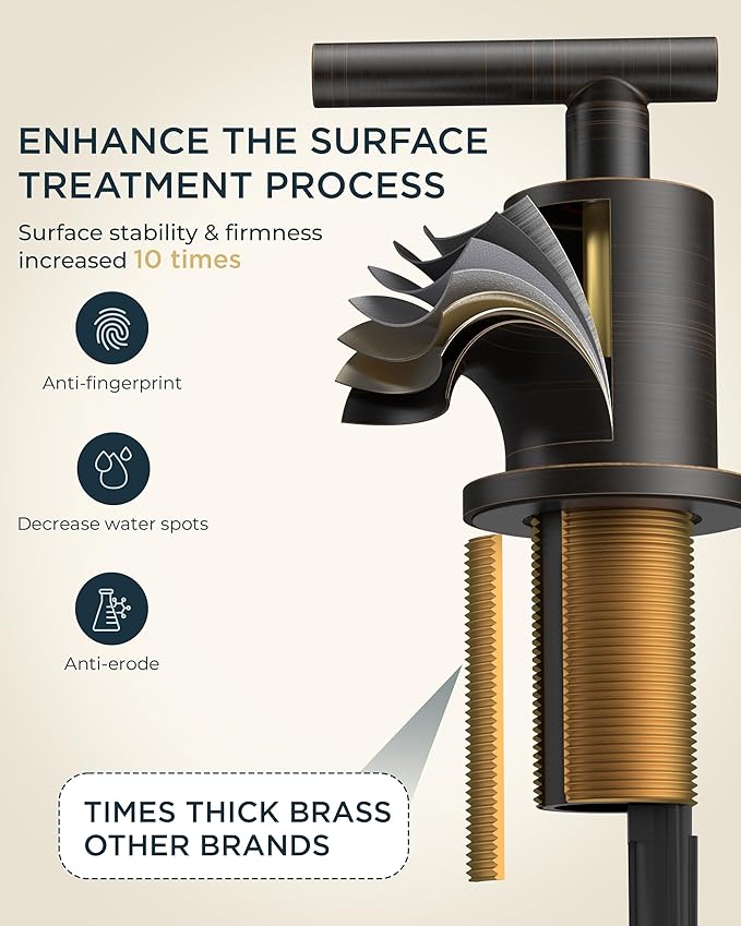 FORIOUS Oil Rubbed Bronze Bathroom Faucet 3 Hole, 8 Inch Widespread Bathroom Sink Faucet Bronze with Pop Up Drain, 3 Piece Vanity Faucet ORB with 24" CUPC Supply Hoses, 6" to 10" Sink Restroom Remodel