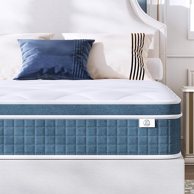 Full Size Mattress 10 Inch, Hybrid Full Mattress in a Box, Full Bed Mattress with Individual Pocket Springs and Pressure-Relieving Memory Foam, Breathable, Medium Firm Mattress 75"x54"x10"