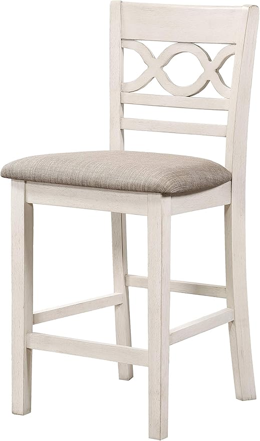 New Classic Furniture Cori 5-Piece Round Counter Dining Set with 1 Dining Table and 4 Chairs, 42-Inch, Beige and Brown