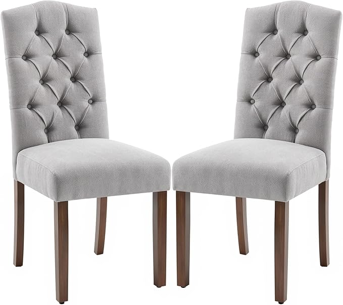 Tufted Upholstered Parsons Dining Chair with Sturdy Solid Wood Legs