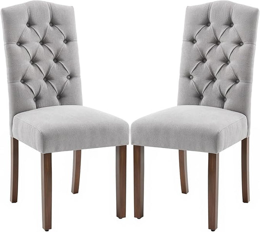 Tufted Upholstered Parsons Dining Chair with Sturdy Solid Wood Legs