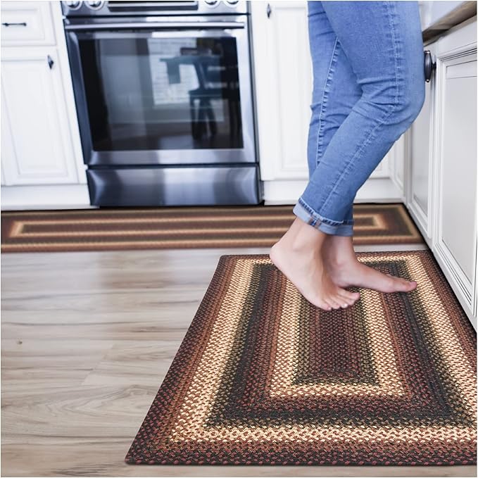 Homespice Prescott Jute Braided Rug Runner 22x72 - Primitive Braided Runner Rug for American Country Decor
