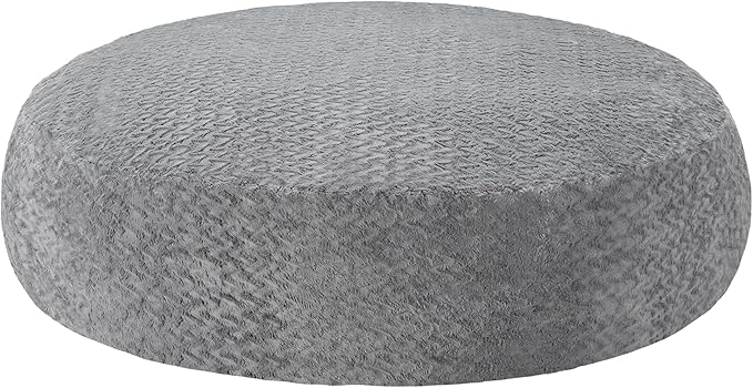 Hobestluk 6ft Bean Bag Chairs for Adults Large Beanbag Chair with Chevron Plush Fur Cover Big Bean Bag Chair for Living Room Bedroom Dorm Office - Grey (70" x 70" x 15")