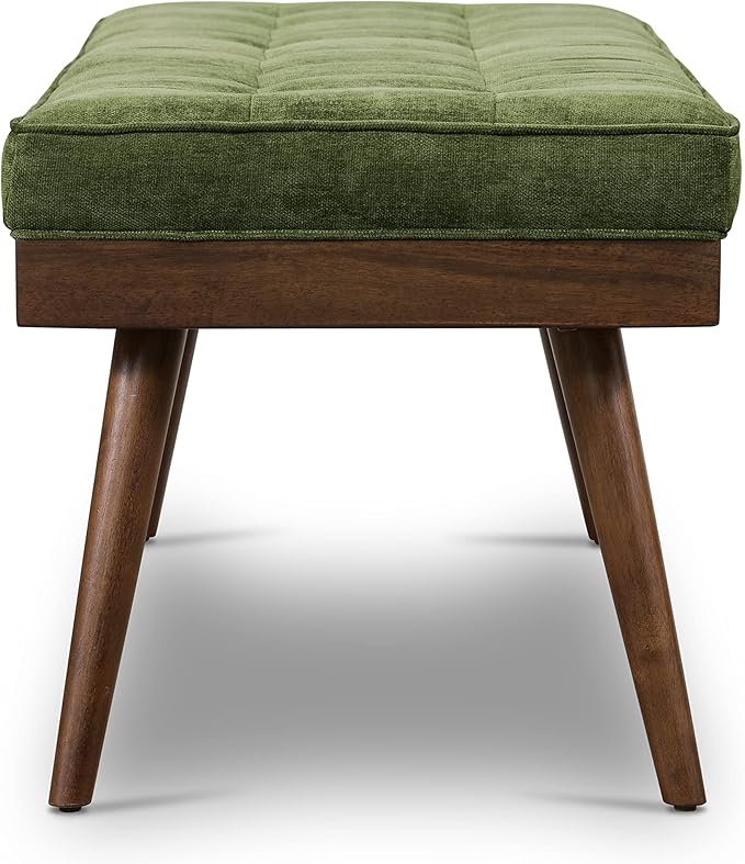 POLY & BARK Luca Bench in Distressed Green Velvet