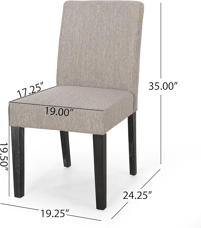 Christopher Knight Home Boling Contemporary Upholstered Dining Chair (Set of 2), Light Grey + Dark Brown