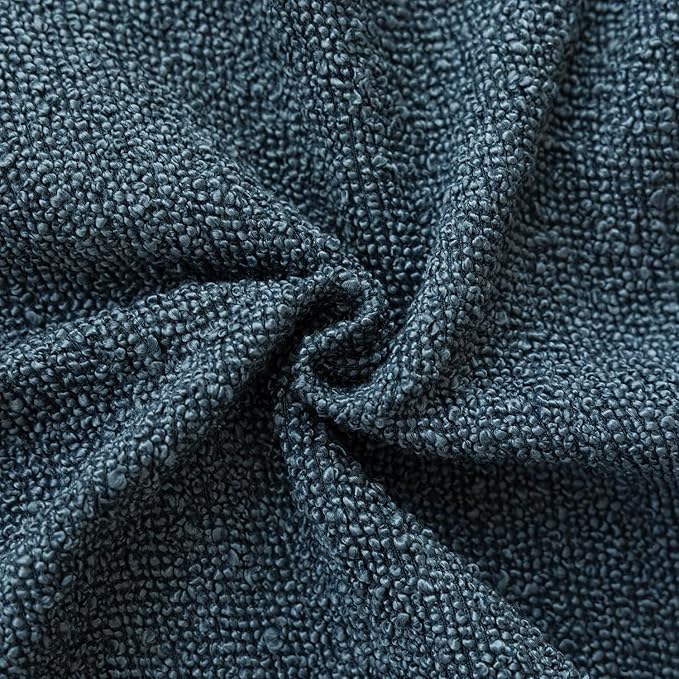 Foindtower Pack of 2 Textured Boucle Throw Pillow Covers Accent Solid Decorative Lumbar Pillow Cases Cozy Couch Cushion Case for Chair Sofa Bedroom Living Room Home Decor 12x20 Inch Dark Blue