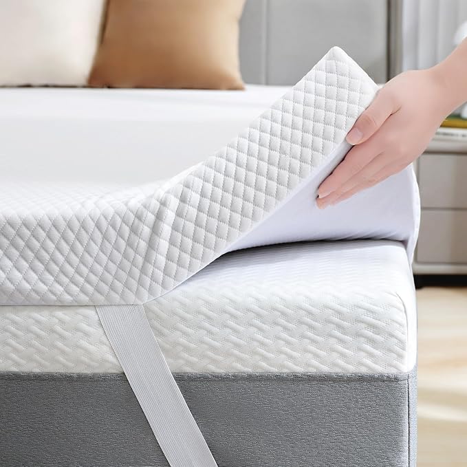 SINWEEK 3 Inch Gel Memory Foam Mattress Topper Twin Size, Ventilated High Density Pad for Back Pain, Bed Topper with Removable Soft Cover, CertiPUR-US Certified