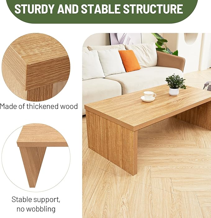 Rectangular Eco Friendly Engineered Wood Coffee Table for Living Room Cocktail Sofa Table