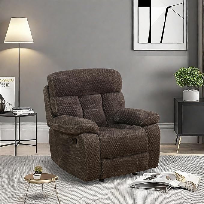 Recliner Chair, Recliner Home Theater Seating, Electric Reclining Chair for Adult, Breathing Chair for Living Room, Dark Brown