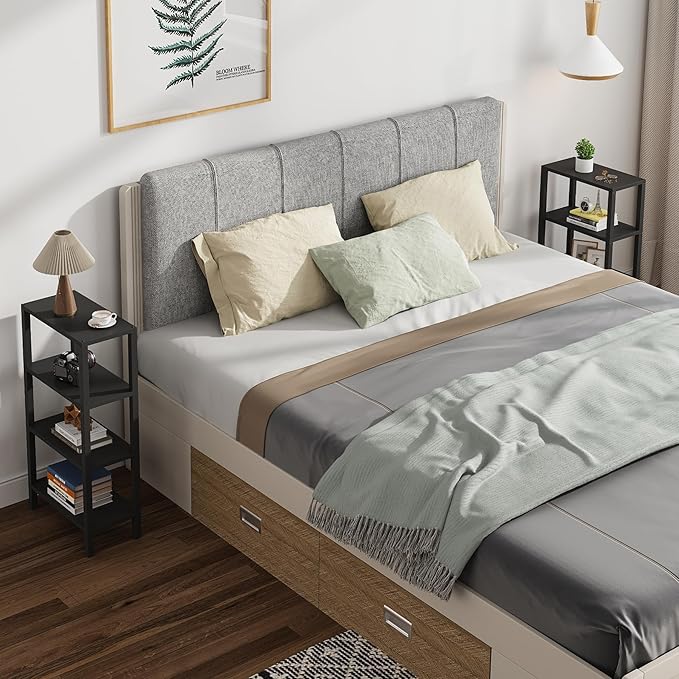TUTOTAK Small Side Table, Narrow End Table, Skinny Sofa Table, Slim Nightstand, Couch Table, Living Room, Bed Room, Black TB01BK0782