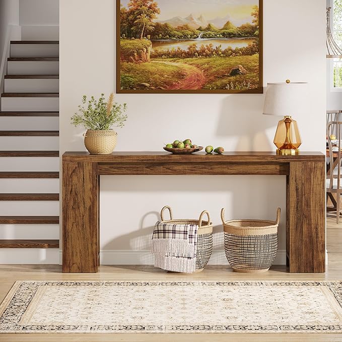 Tribesigns 70.9-Inch Extra Long Console Table, Farmhouse Wood Sofa Table Behind Couch, Narrow Entryway Accent Table for Living Room, Hallway, Entrance, Foyer, Dark Brown