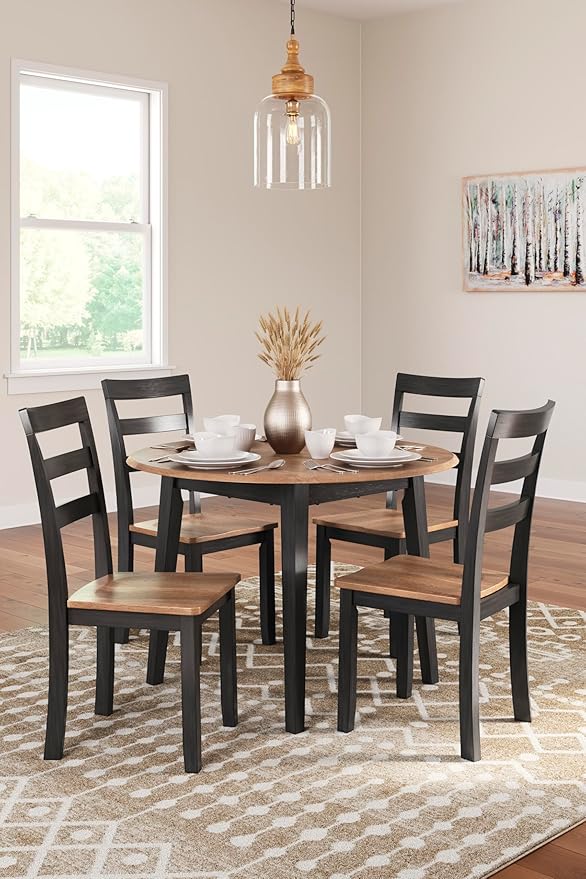 Signature Design by Ashley Gesthaven Solid Wood Frame Dining Chair, Set of 2, Natural/Brown