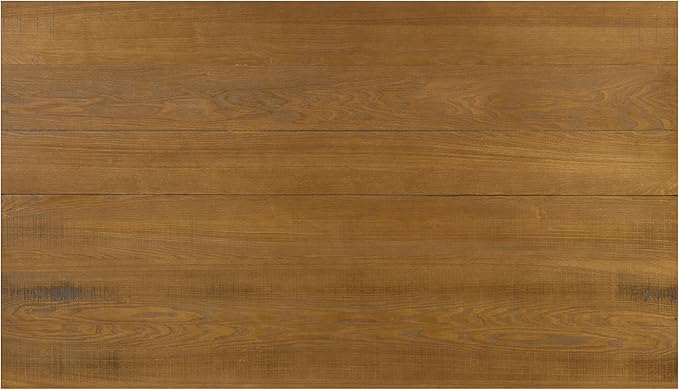 Christopher Knight Home Keyats 63 Inch Dining Table for 6 People, Modern Farmhouse Kitchen Table with X-Shaped Metal Legs, Rectangular Dinner Furniture for Dining Room, Home Office, Brown