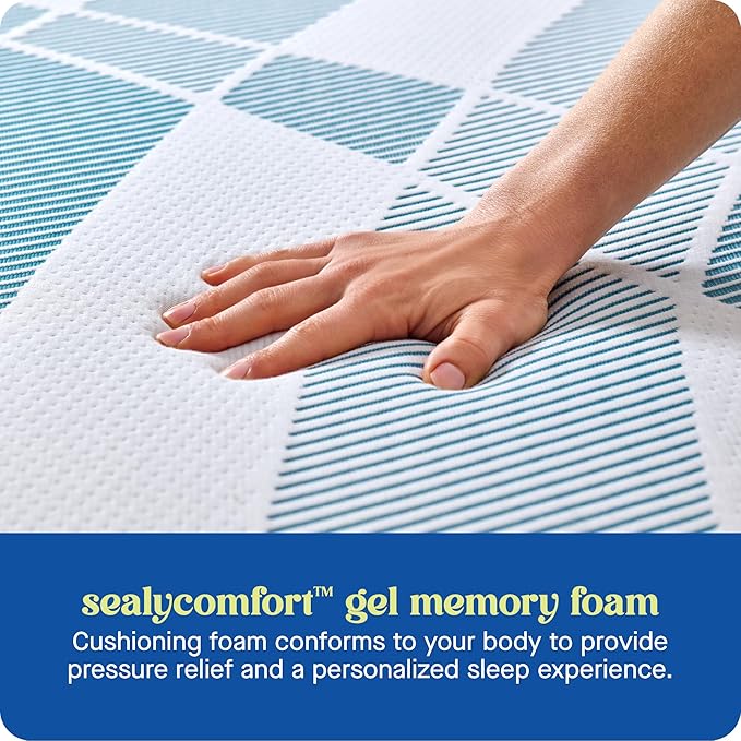 Sealy Dreamlife 14” Foam Mattress-in-a-Box, Twin, SealyComfort Gel Memory Foam, SealySupport Transition Foam, Machine Washable Cover