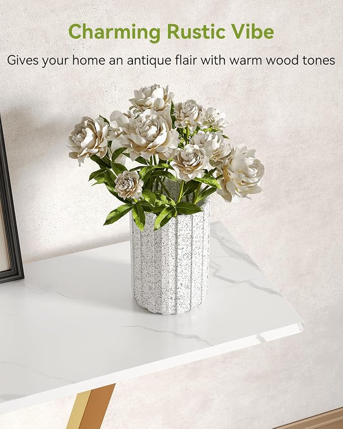 LITTLE TREE Console Table Hallway Table for Entryway 43 Inch Sofa Table Entryway Tables for Living Room, White & Gold