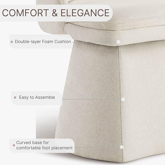 Swivel Dining Chairs Modern Desk Chair Upholstered Linen Fabric Side Chair for Kitchen Dining Room Bedroom,Linen,4 Box