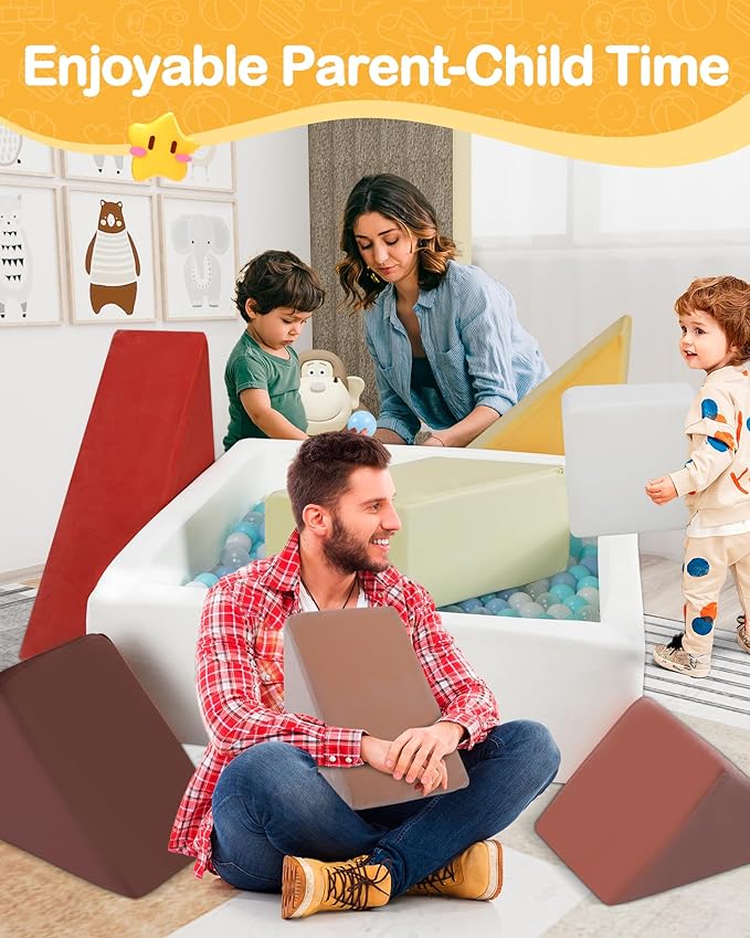 Kids Play Sofa, Tangram Square Puzzles Couch Furniture, Modular Kids Play Couchs Furniture, Puzzle Solving Couch Building Fort for Playroom Bedroom Boys Girls Teens, Dawn