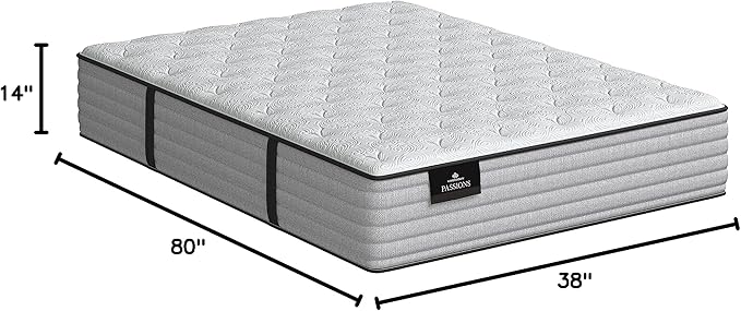 Kingsdown Passions Aspiration 14" Plush Hybrid Mattress, Twin XL,Tan
