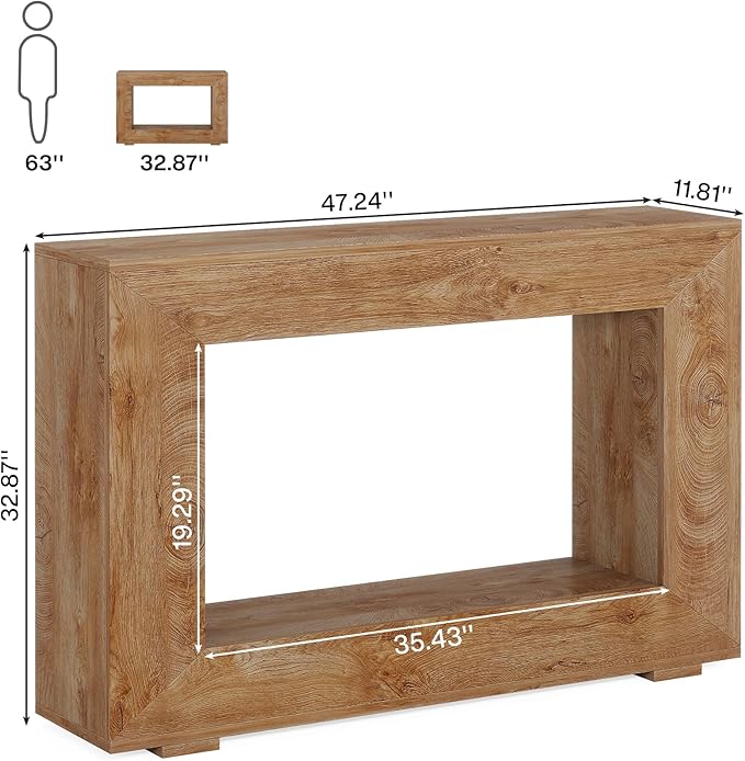 Tribesigns Farmhouse Console Table, 47 Inches Entryway Console Table with Storage, Industrial Hallway Accent Table for Living Room, Entrance
