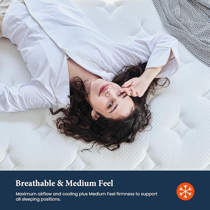 Coolvie Twin XL Mattress 14 Inch, Hybrid XL Twin Mattress in a Box, 4 Layer Premium Foam with Pocket Springs for Motion Isolation and Pressure Relieving, Medium Firm Feel, 100-Night Trial