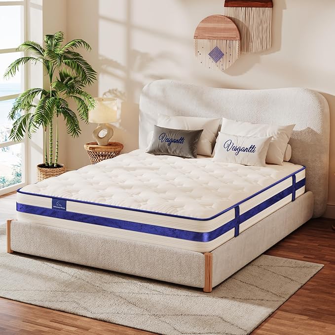 Twin XL Mattress 12 Inch-Hybrid Mattress in a Box-Individual Pocket Springs with Breathable Memory Foam College Dorm Room Essentials-Extra Long Twin Size Bed-Medium Firm Feel for Youth and Kids