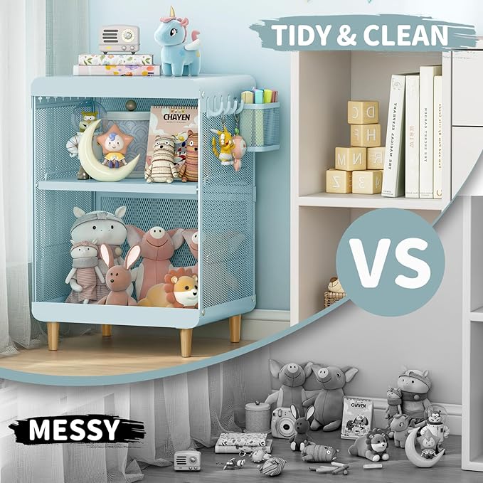 Kids Nightstand,Kids Bedside Table,Teen Girls Night Stand,Toddler Night Stand,End Table for Girls Room Storage,Mint Green Nightstand