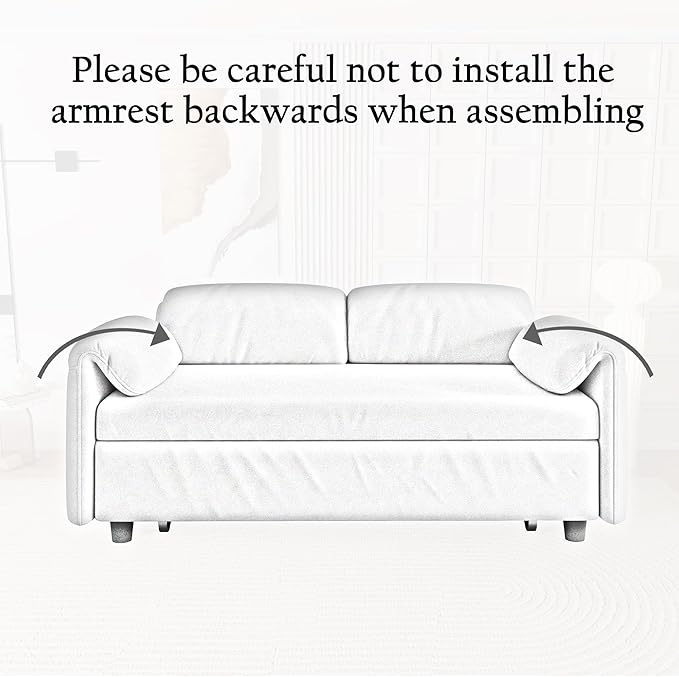 ERYE 3 in 1 Loveseat Sofa Convertible Sleeper Sofabed,Functional Recliner Daybed Love Seat Sofa&Couch W/Pull Out Couch Bed, Reclining Backrest and Pillows Armrests for Office Apartment RV Living Room