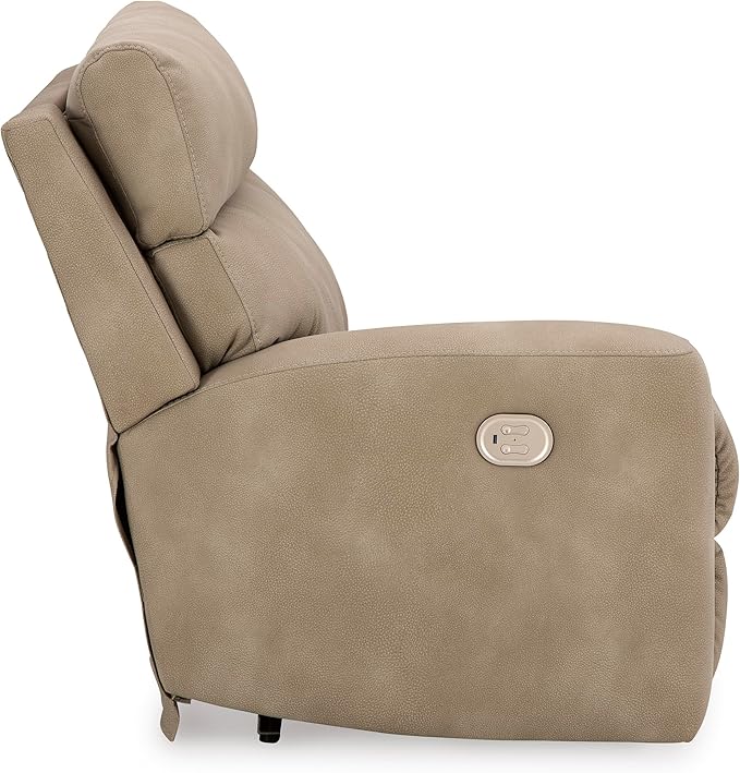 Signature Design by Ashley Next-Gen DuraPella Contemporary Faux Leather Modular Wall Hugger 3-Piece Power Reclining Sectional Sofa with Adjustable Headrest and USB Ports, Light Brown