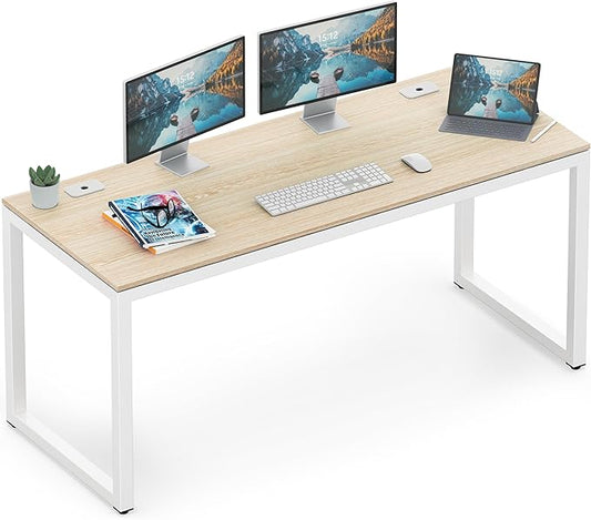 SHW 55-Inch Commercial-Grade Office Computer Desk, Maple