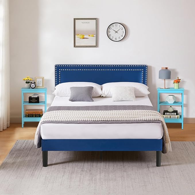 VECELO Modern Nightstands X-Design Side End Table Night Stand with Storage Shelf for Bedroom,Living Room,