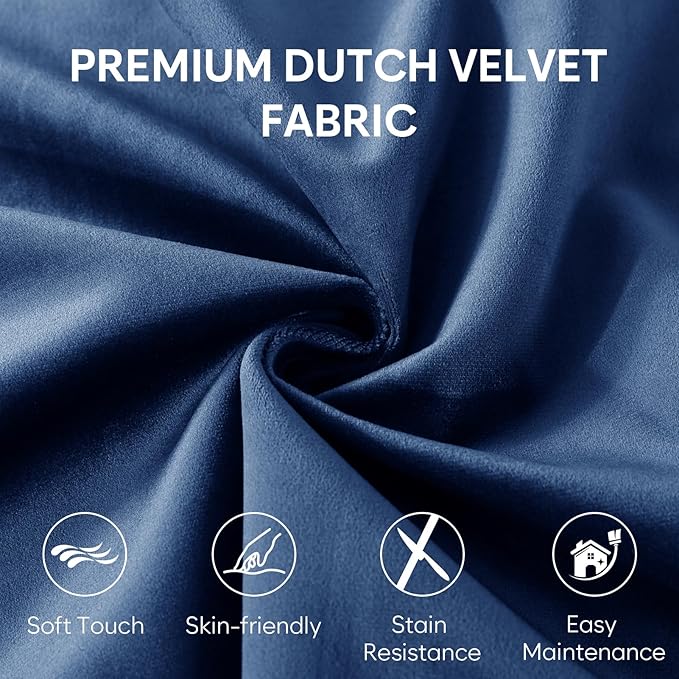 3 Ft Large Bean Bag Chairs for Adults/Teens with Memory Foam Filling, Comfy Bean Bag Sofa with Filler Included, Soft Dutch Velvet Fabric Beanbags,3 Foot, Navy