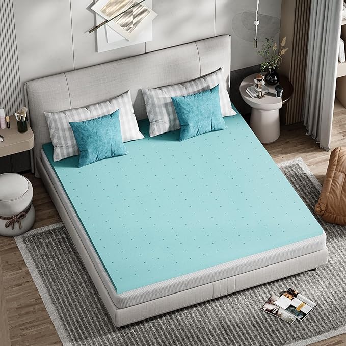 FDW | 5" King Mattress + 2" Cooling Mattress Topper | Gel Memory Foam | Medium Firm Feel | White | with Washable Cover for Cool Sleep and Pressure Relief | Bed in a Box, CertiPUR-US Certified