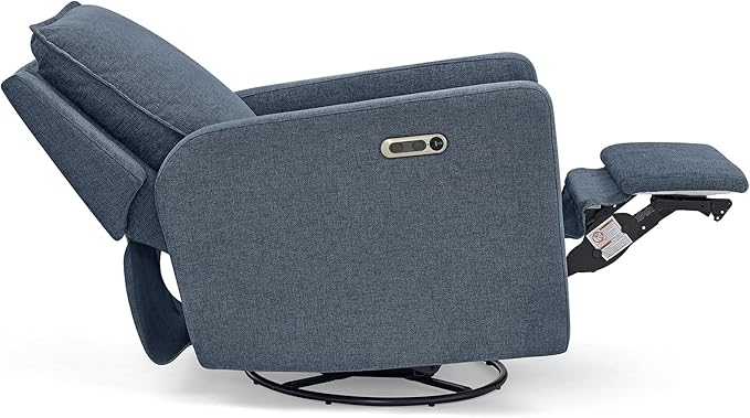 Delta Children babyGap Harlowe Power Recliner with USB-A and Type-C Ports Greenguard Gold Certified – Stain-Resistant Performance Fabric is Oeko-TEX Standard 100 Certified, Slate