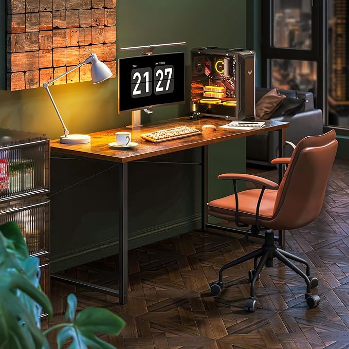 Coleshome 54 Inch Computer Desk, Modern Simple Style Desk for Home Office, Study Student Writing Desk, Vintage
