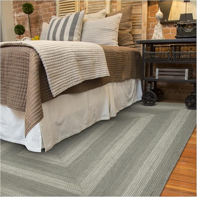 Grey Cloud Jute Braided Area Rug, 6x9' Rectangle - Grey, Warm Farmhouse Country Decor, Perfect for Living Rooms, Bedrooms and Dining Rooms - Pet Friendly and Easy to Clean